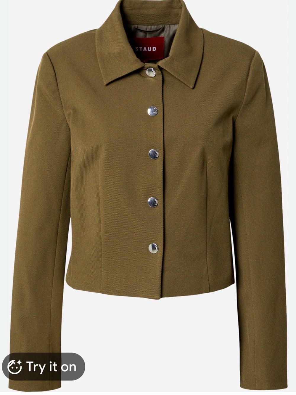 STAUD Olive Green Cropped Jacket